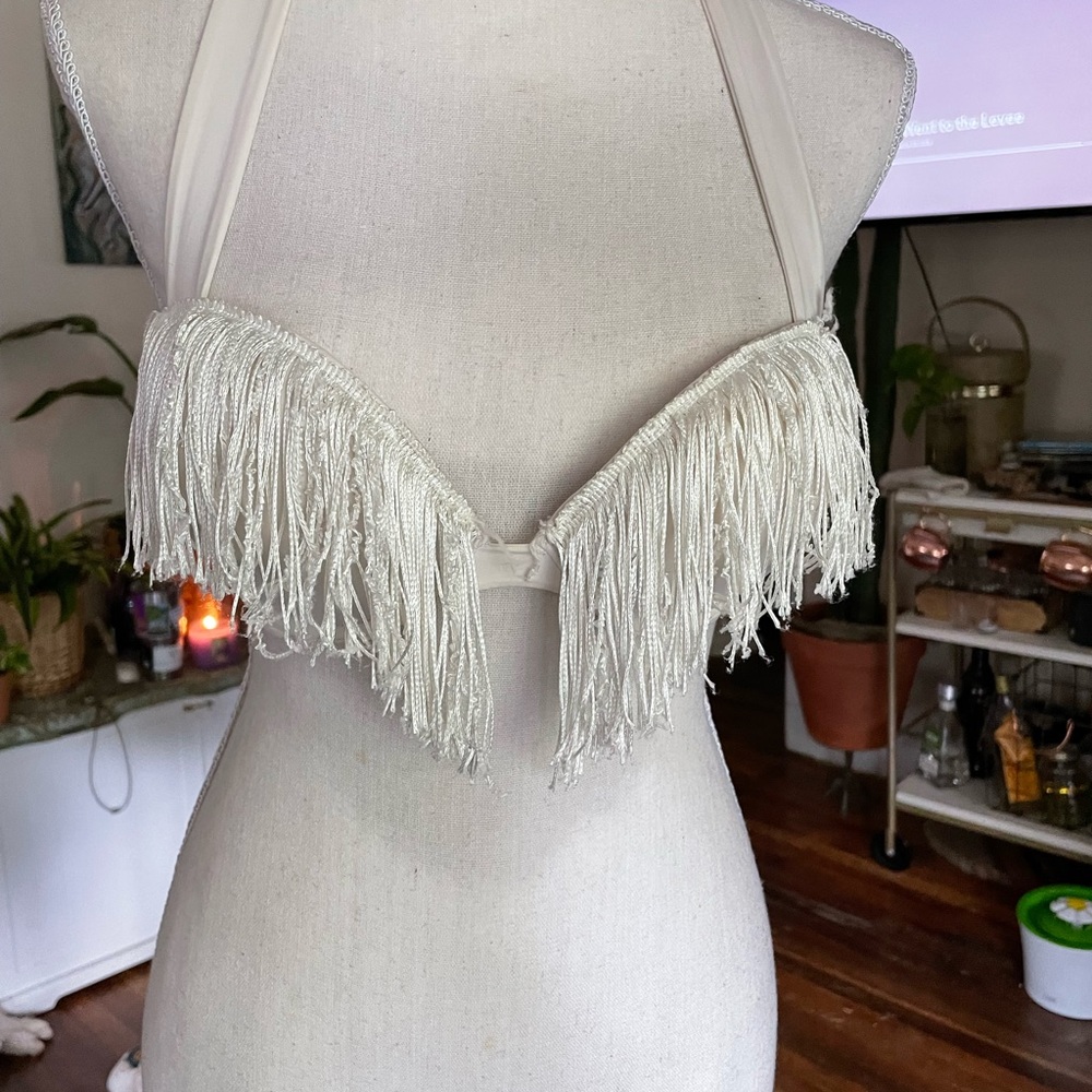 Bombshell bikini top with added fringe